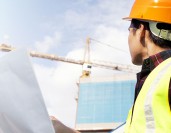 Construction worker with safety PPE